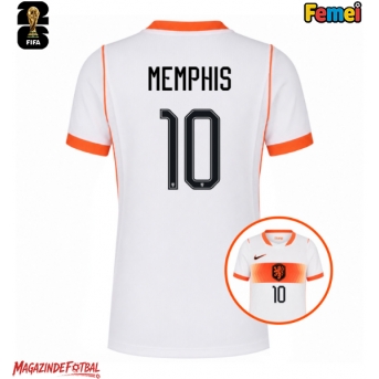 Țările de Jos Memphis Depay #10 Echipament de Fotbal Replică Mondial 2026 Femei Deplasare